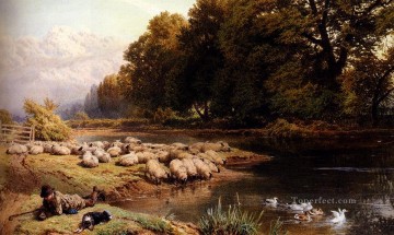El paisaje de Shepherds Rest victoriano Myles Birket Foster Pinturas al óleo